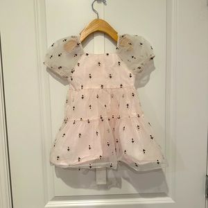 Zara girls organza puff sleeve dress